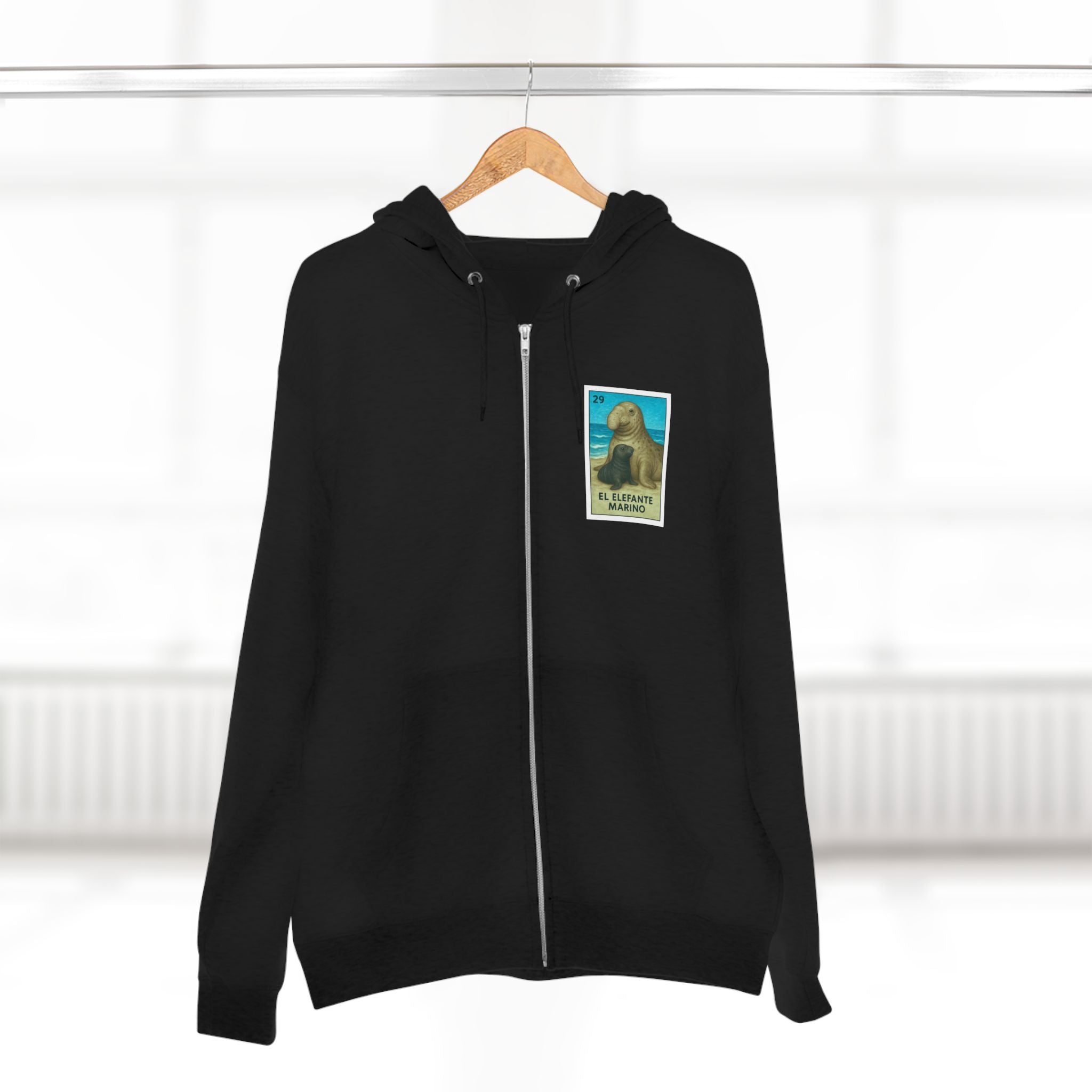 Elephant Seal Lotería zip fleece hoodie image 19
