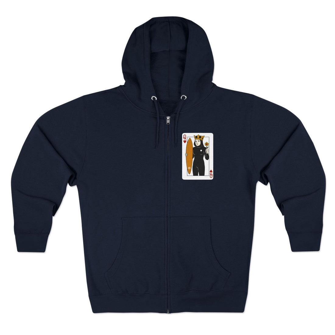 Queen of Hearts Surfer zip fleece hoodie image 1