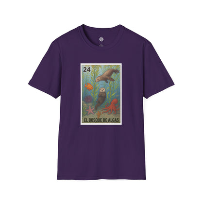 Kelp Forest Lotería Unisex - Soft Style U.S. Cotton T-Shirt (El Bosque de Algas)