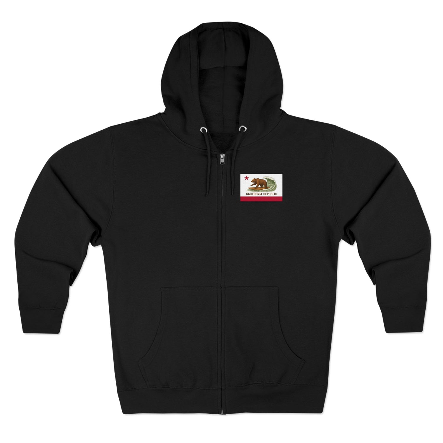 California Surfing Bear Flag zip fleece hoodie image 5