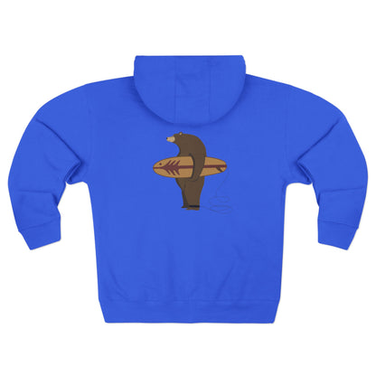 Surfing Grizzly Bear by Fabian Lavater zip fleece hoodie image 12