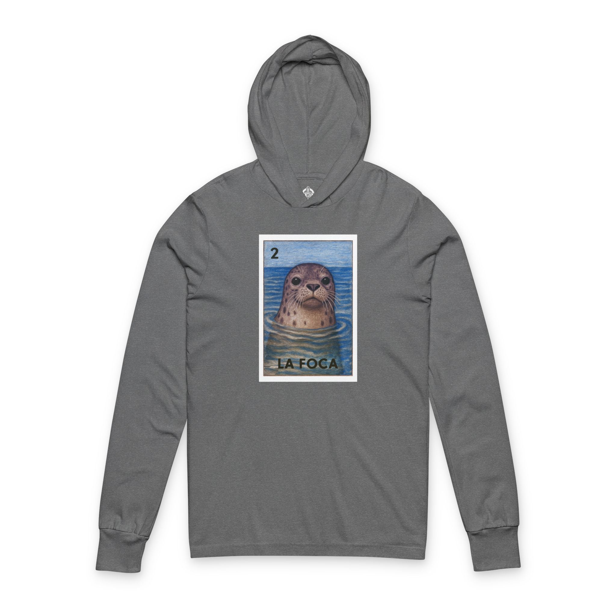 Seal Lotería cotton hooded long sleeve t-shirt image 2