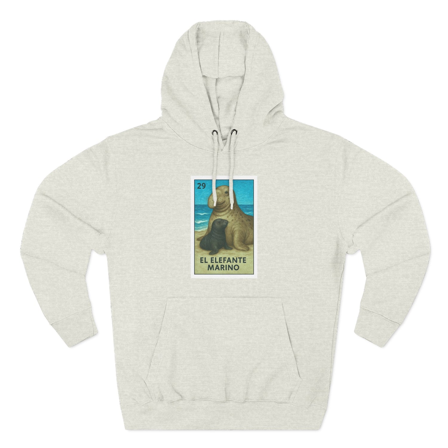 Elephant Seal Lotería fleece hoodie image 2