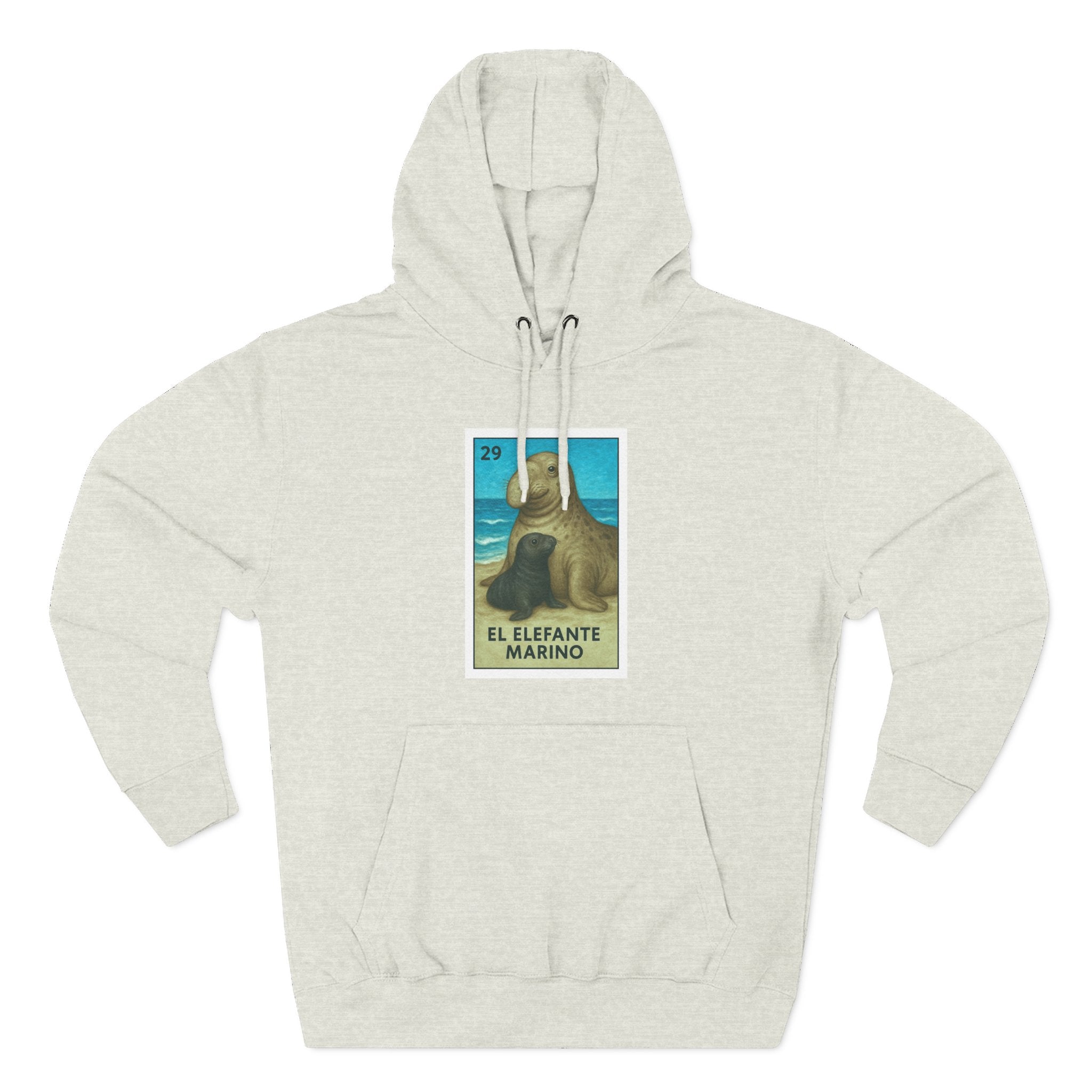 Elephant Seal Lotería fleece hoodie image 2