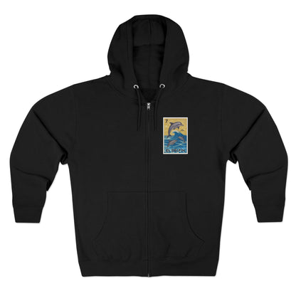 Dolphin Lotería zip fleece hoodie image 5