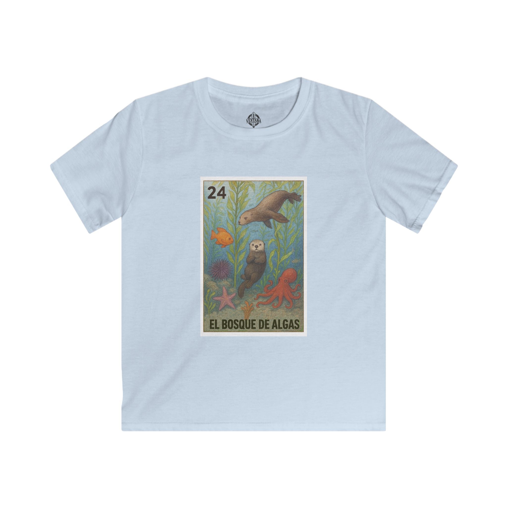 Kelp Forest Lotería kids soft style t-shirt image 2