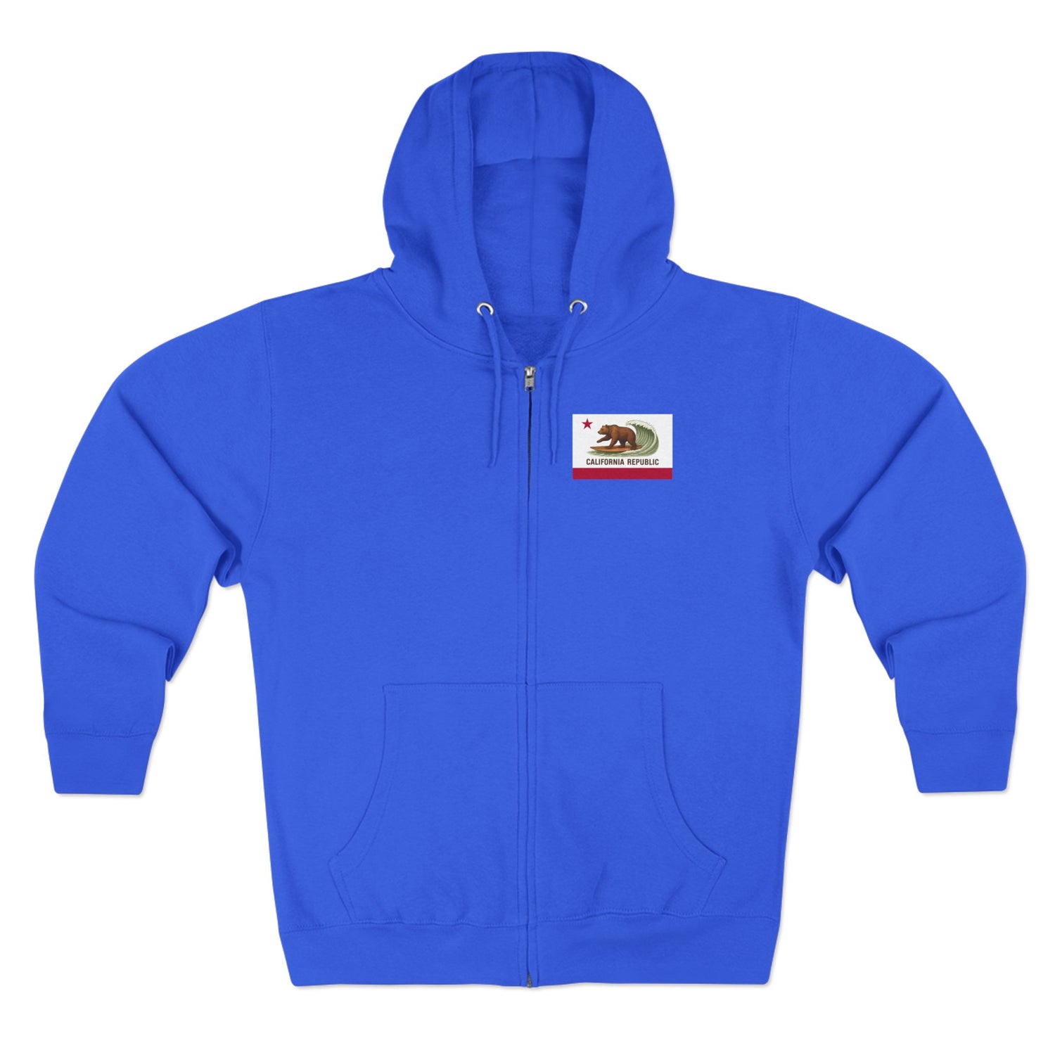 California Surfing Bear Flag zip fleece hoodie image 6