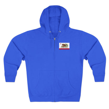 California Surfing Bear Flag zip fleece hoodie image 6