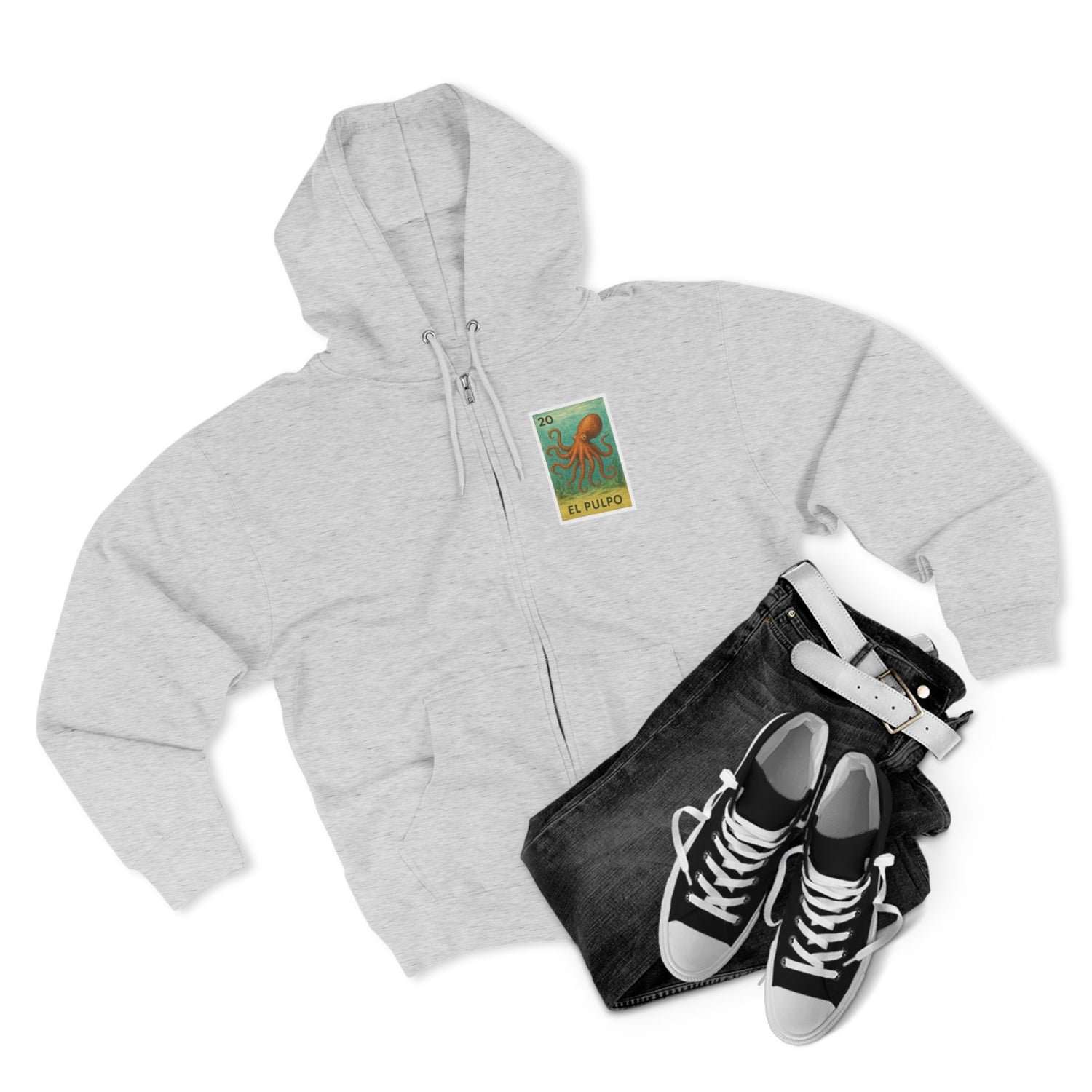 Octopus Lotería zip fleece hoodie image 8