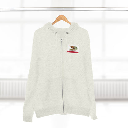 California Surfing Bear Flag Zip Hoodie