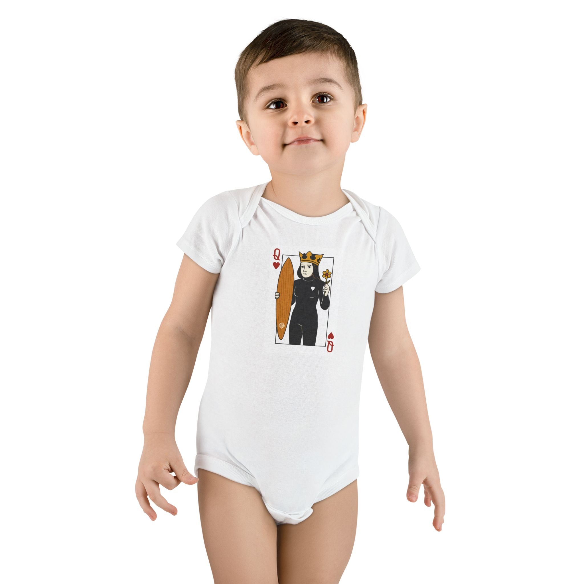 Queen of Hearts Surfer baby onesie image 6