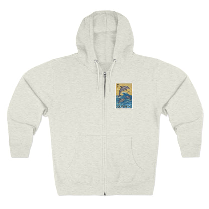 Dolphin Lotería zip fleece hoodie image 2
