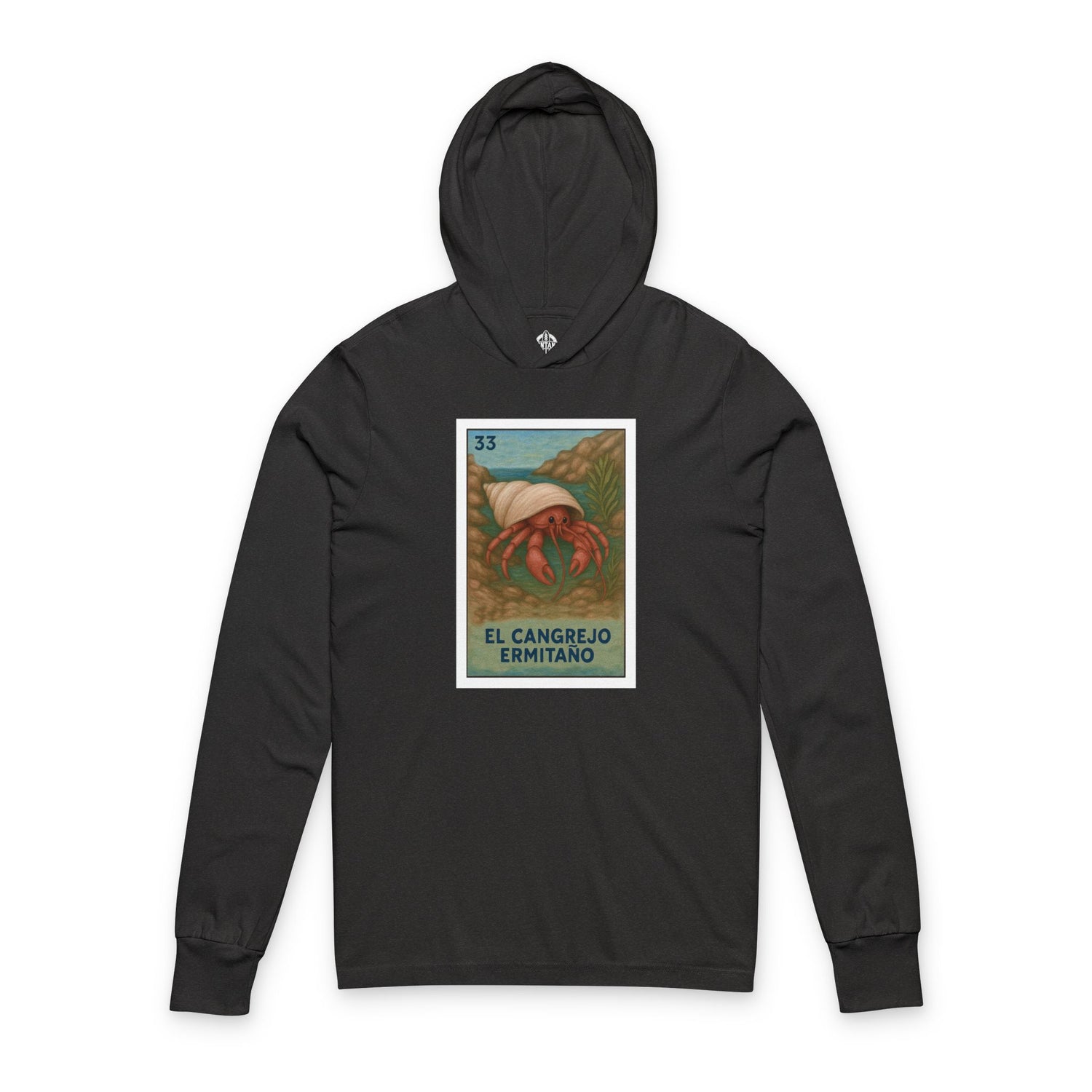 Hermit Crab Lotería cotton hooded long sleeve t-shirt image 5
