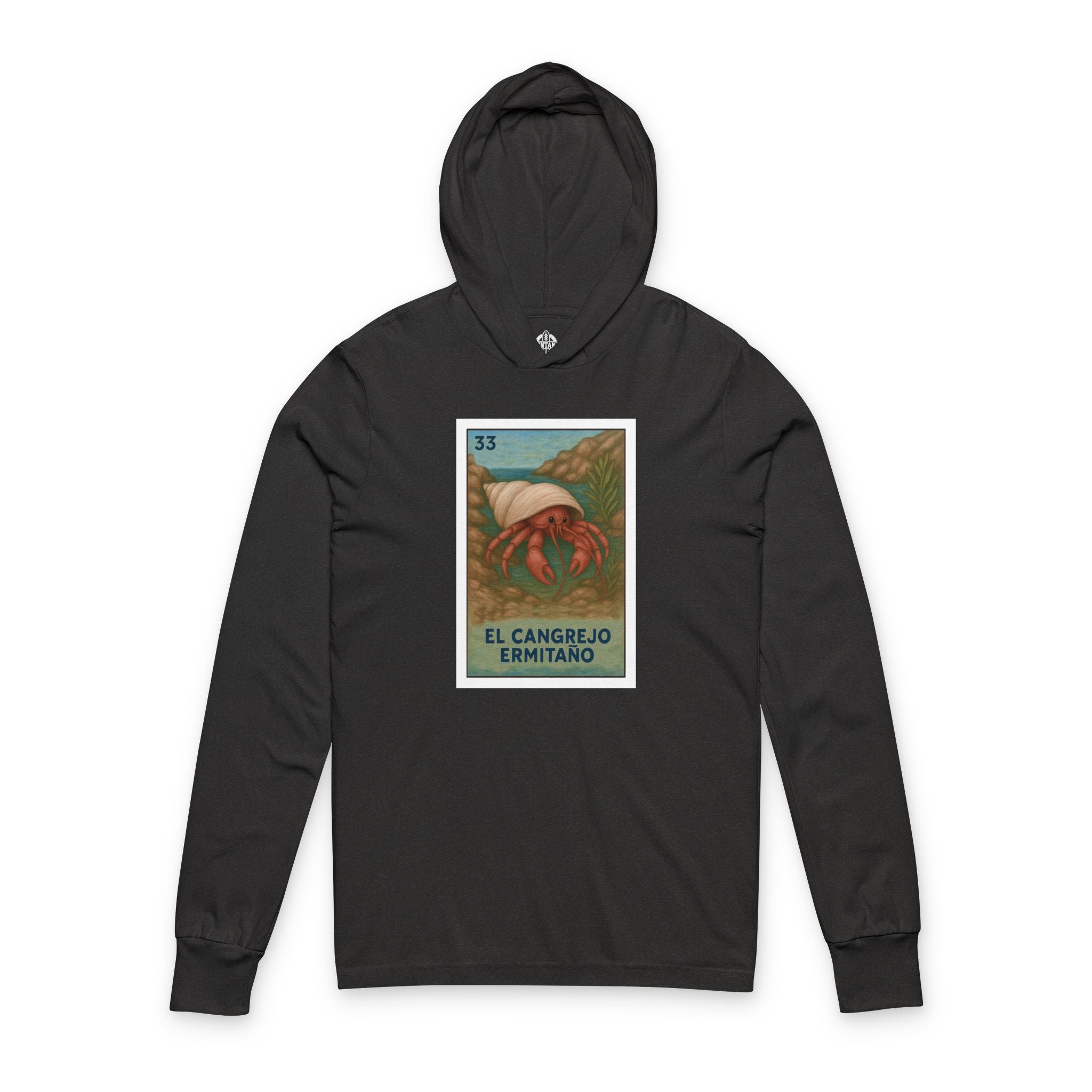 Hermit Crab Lotería cotton hooded long sleeve t-shirt image 5