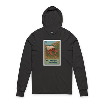 Hermit Crab Lotería cotton hooded long sleeve t-shirt image 5