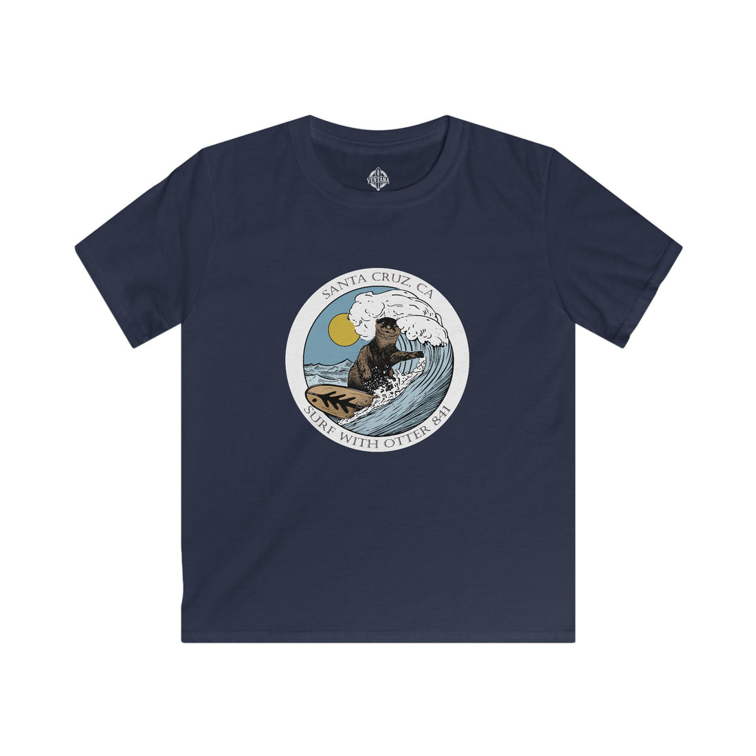 Surf with Otter 841 by Thiago Bianchini Kids - Soft Style U.S. Cotton T-Shirt