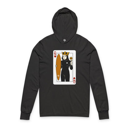 Queen of Hearts Surfer cotton hooded long sleeve t-shirt image 5