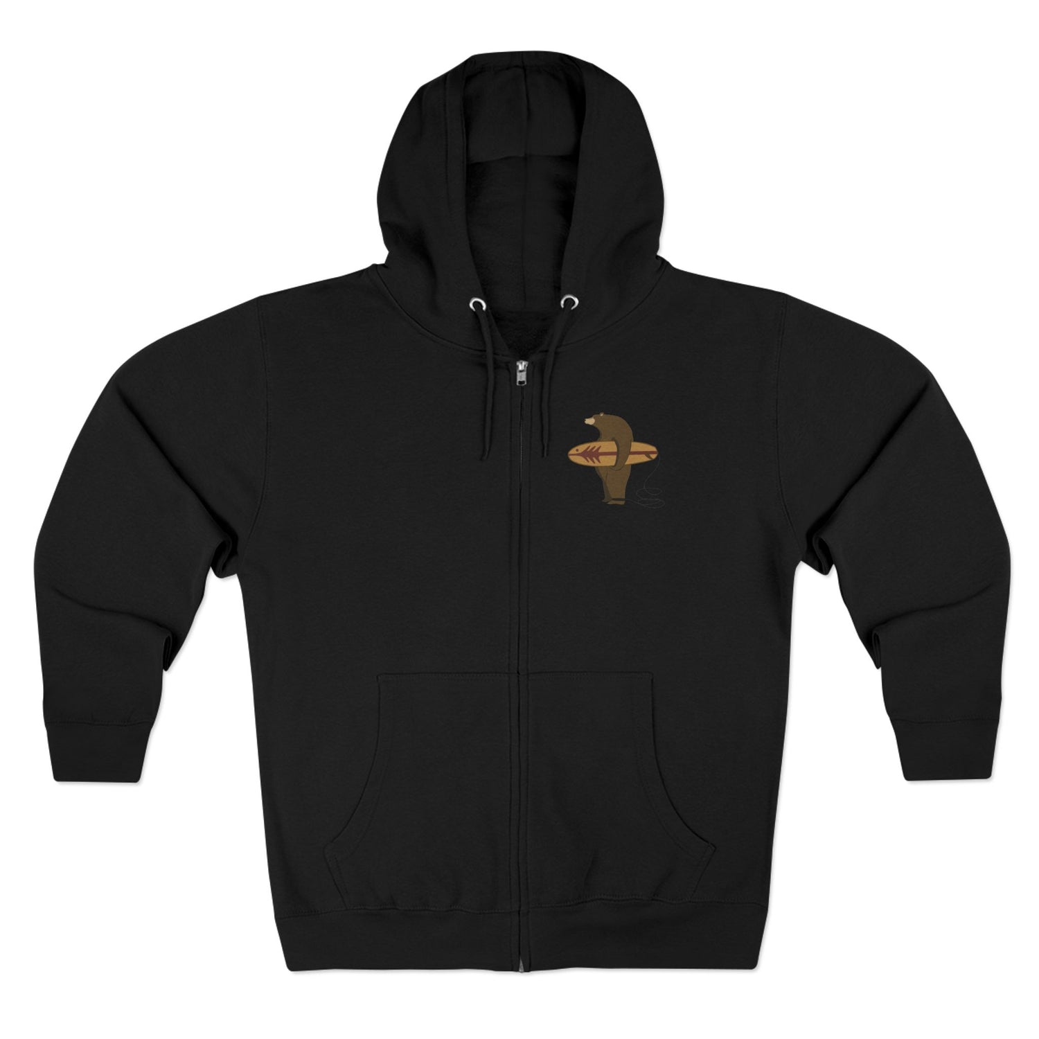 Surfing Grizzly Bear by Fabian Lavater zip fleece hoodie image 5