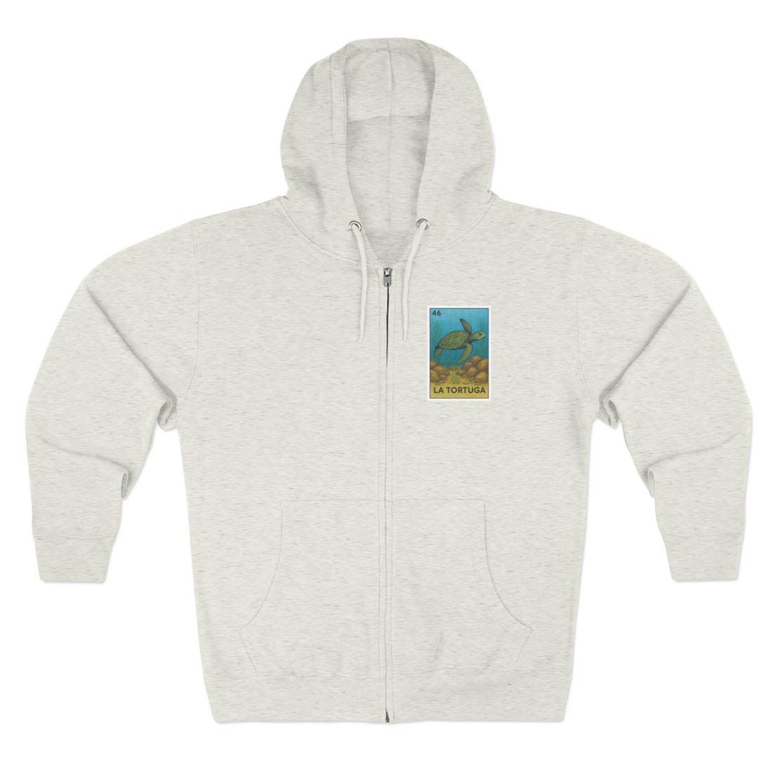 Turtle Lotería Unisex - Zip Cotton Blend Fleece Hoodie (La Tortuga)