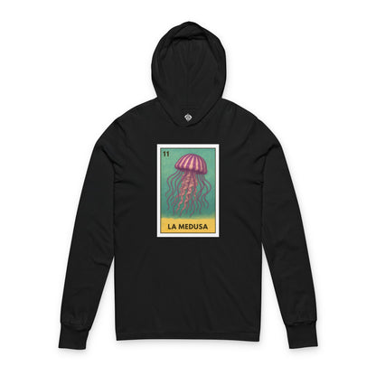 Sea Jelly Lotería cotton hooded long sleeve t-shirt image 4