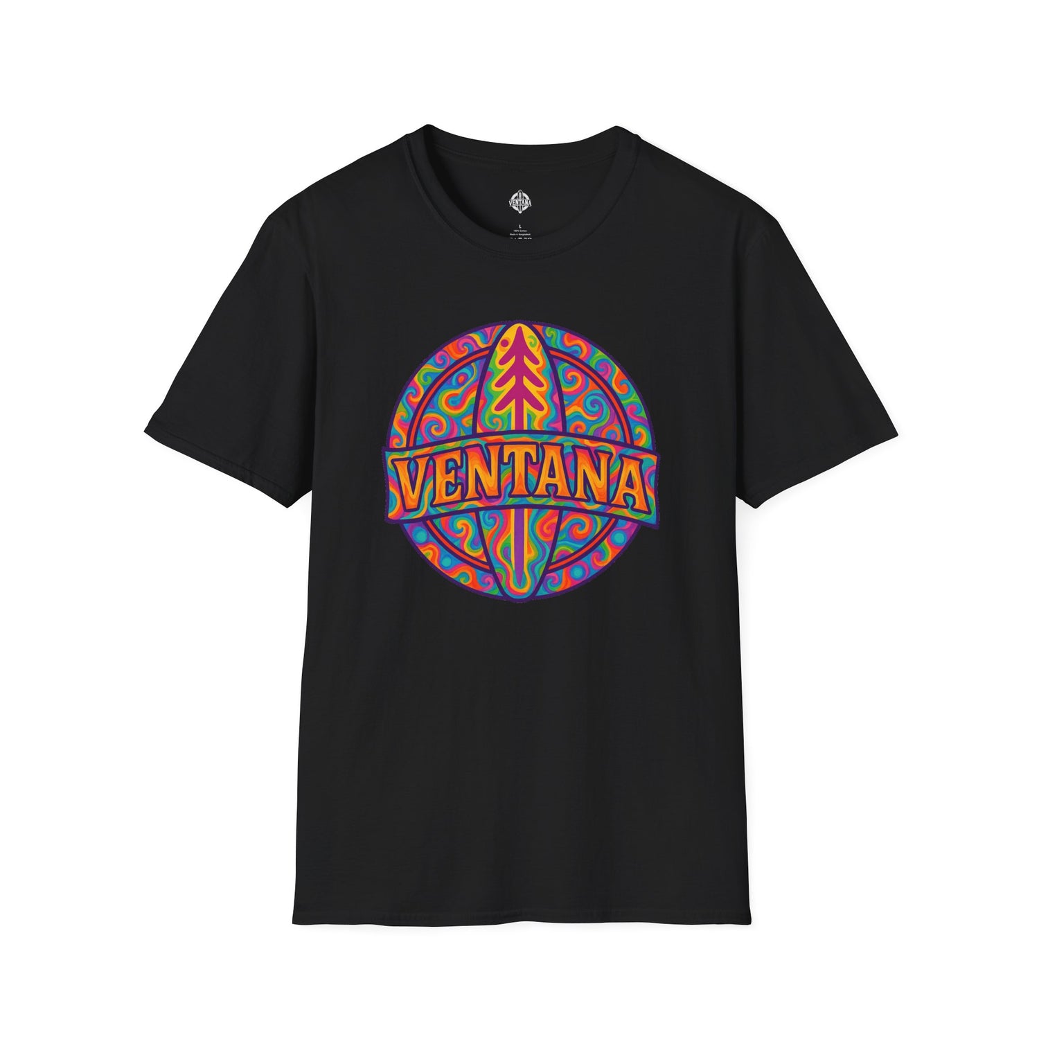 Ventana Psychedelic Treefish Logo - Soft Style U.S. Cotton T-Shirt