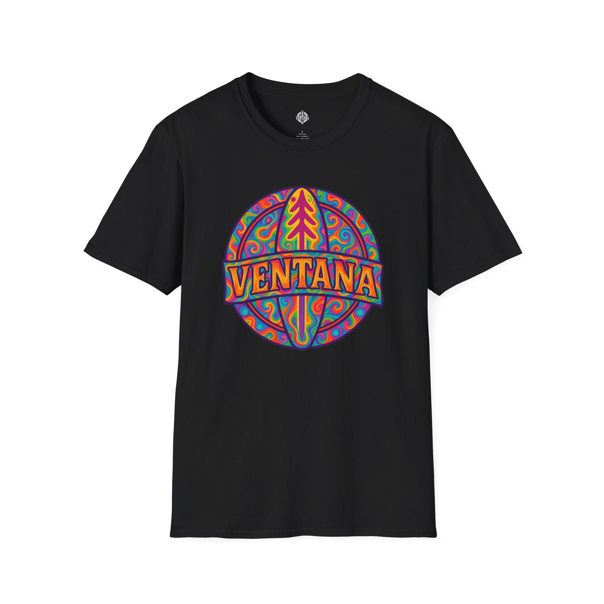 Ventana Psychedelic Treefish Logo - Soft Style U.S. Cotton T-Shirt