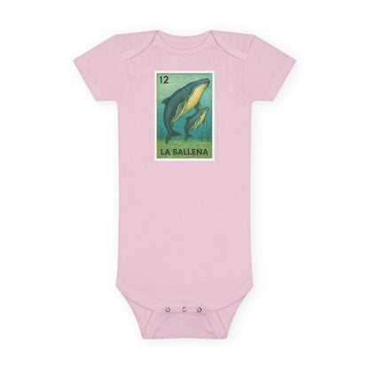 Whale Lotería baby cotton onesie image 2