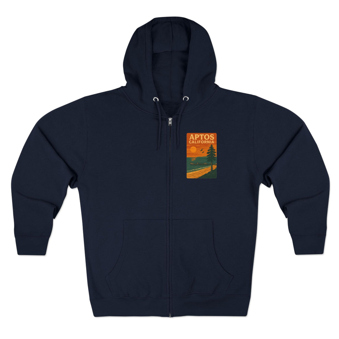 Aptos California Sunset Unisex - Zip Cotton Blend Fleece Hoodie