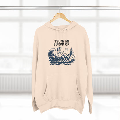 Tsunami Survivor Unisex - Pull-Over Cotton Blend Fleece Hoodie