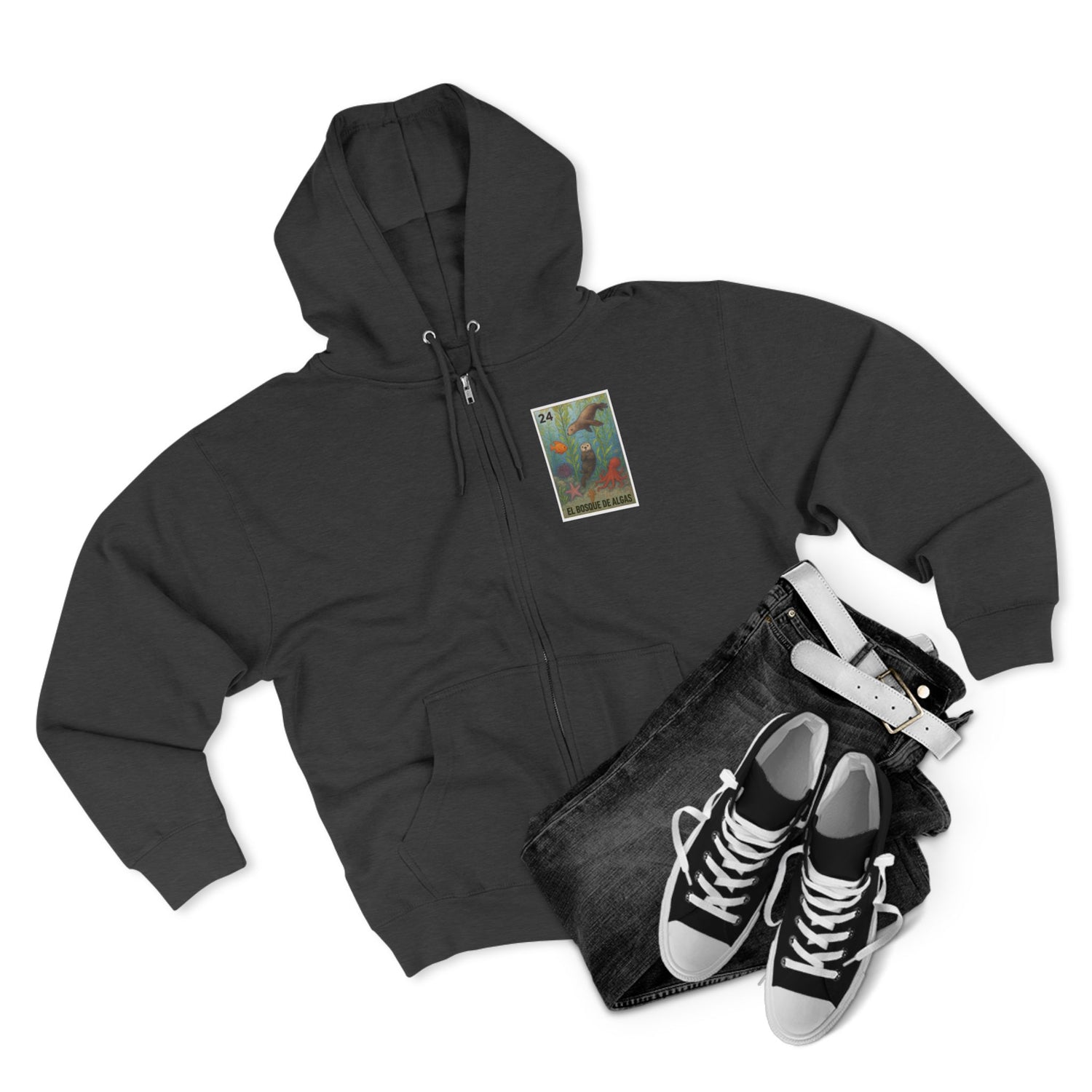 Kelp Forest Lotería zip fleece hoodie image 13
