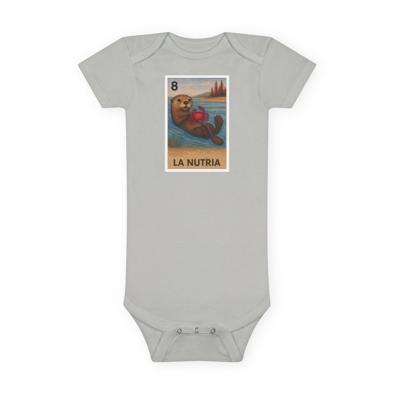 Sea Otter Lotería baby cotton onesie image 4