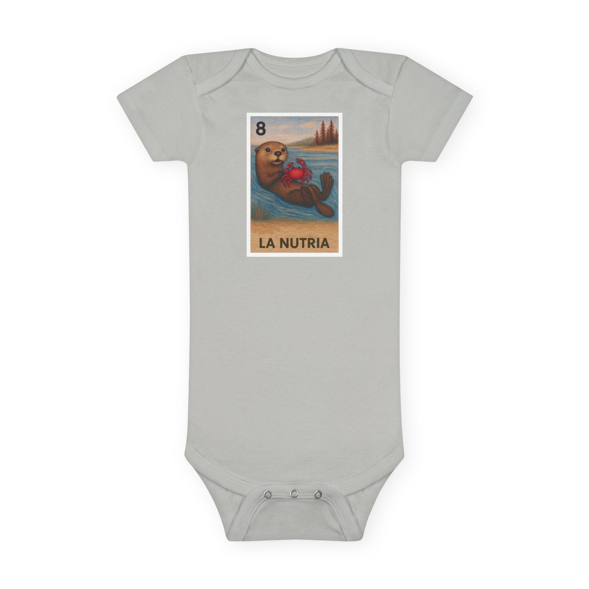 Sea Otter Lotería baby cotton onesie image 4