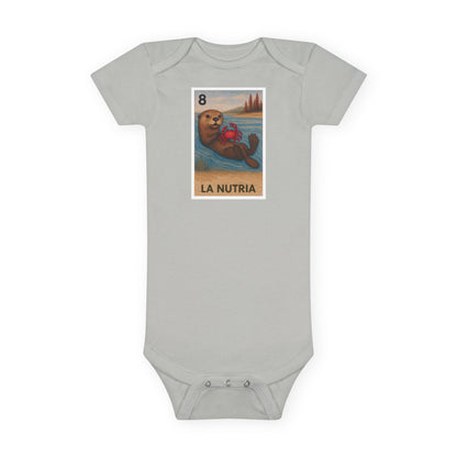 Sea Otter Lotería baby cotton onesie image 4