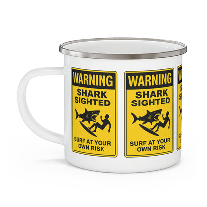 Shark Sighted Enamel Camping Mug (12oz - small)