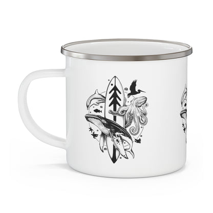 Ventana Monterey Bay by Thiago Bianchini Enamel Camping Mug (12oz - small)