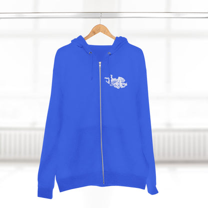 Ventangle Octopus Unisex - Zip Cotton Blend Fleece Hoodie