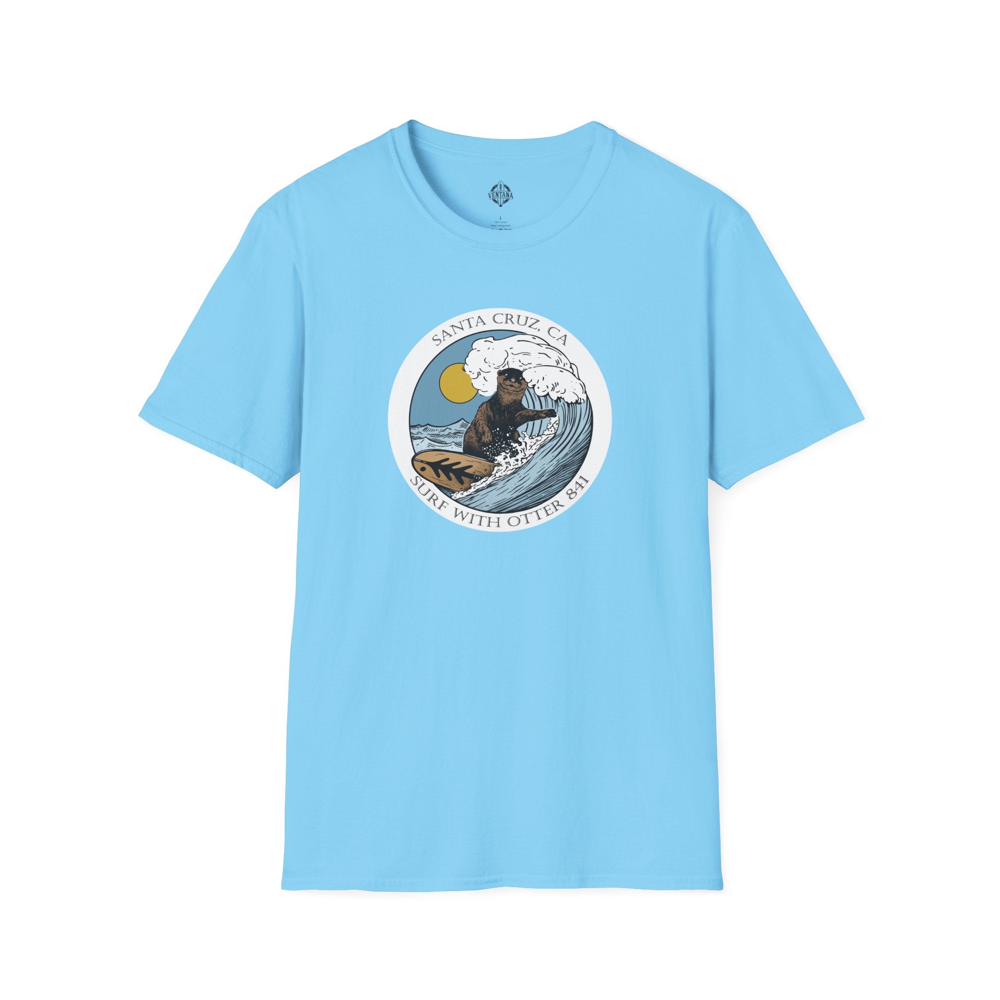 Surf with Otter 841 by Thiago Bianchini cotton t-shirt image 9