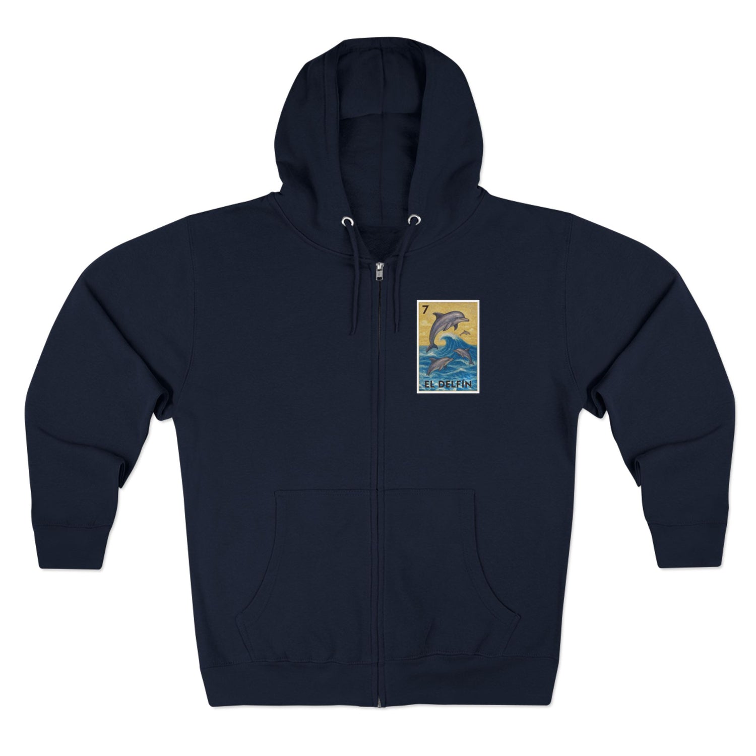 Dolphin Lotería zip fleece hoodie image 1