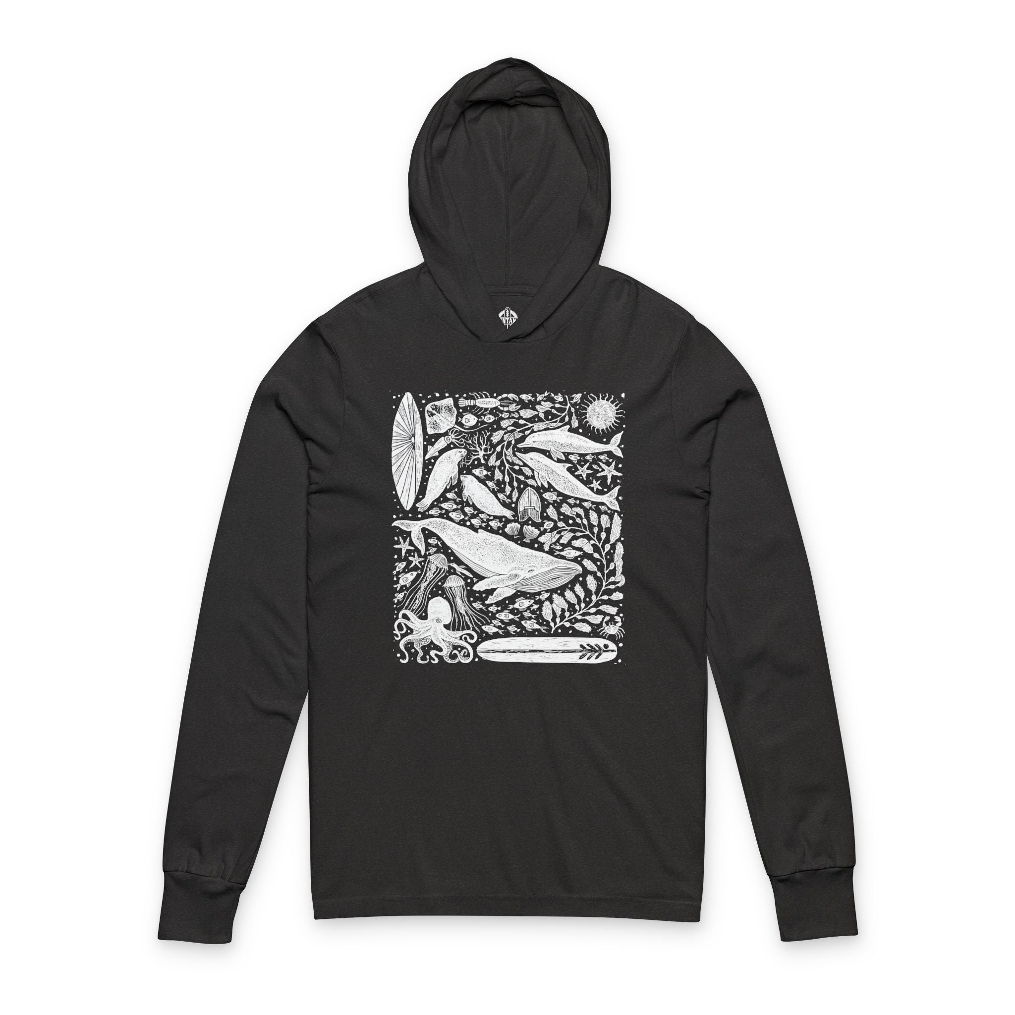 Ventana Marine Life by Lili Arnold cotton hooded long sleeve t-shirt image 5