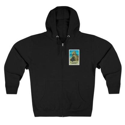 Elephant Seal Lotería zip fleece hoodie image 5