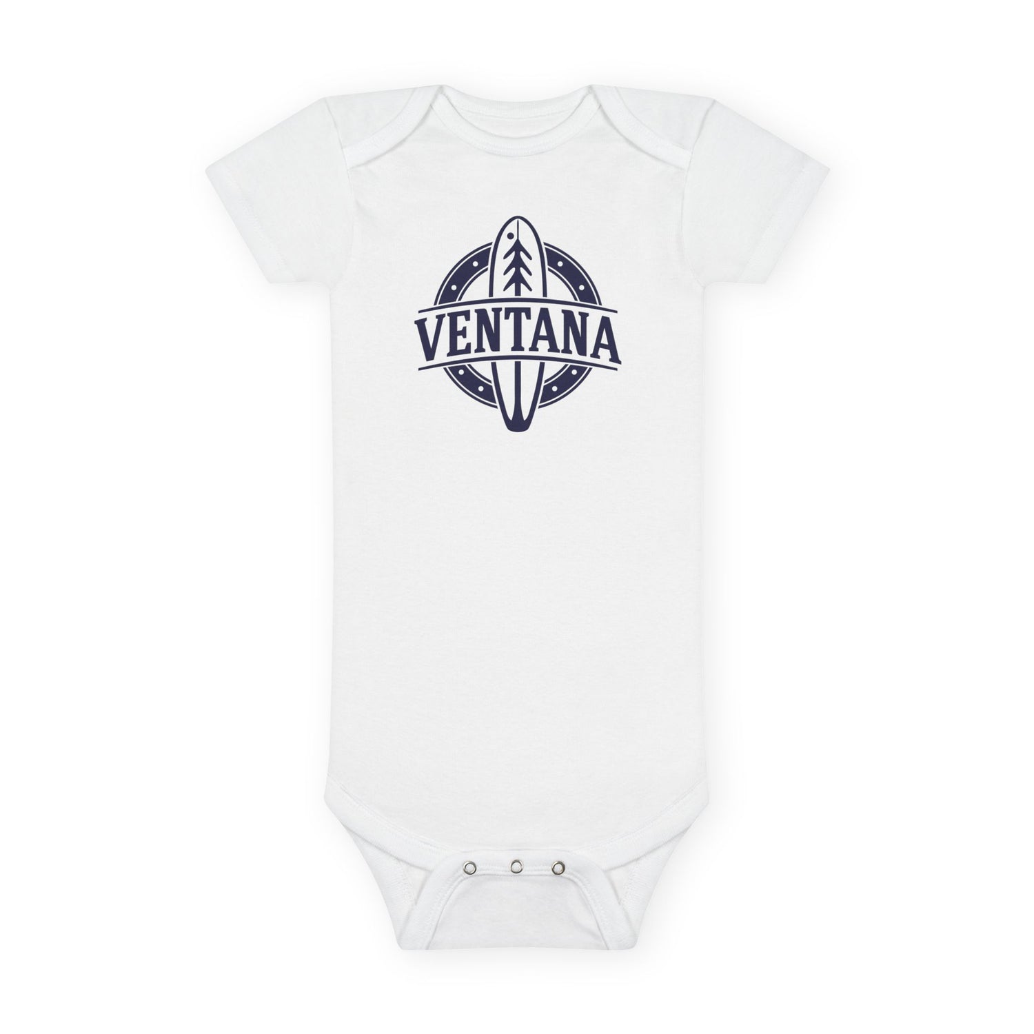 Ventana Psychedelic Treefish Logo baby cotton onesie image 3