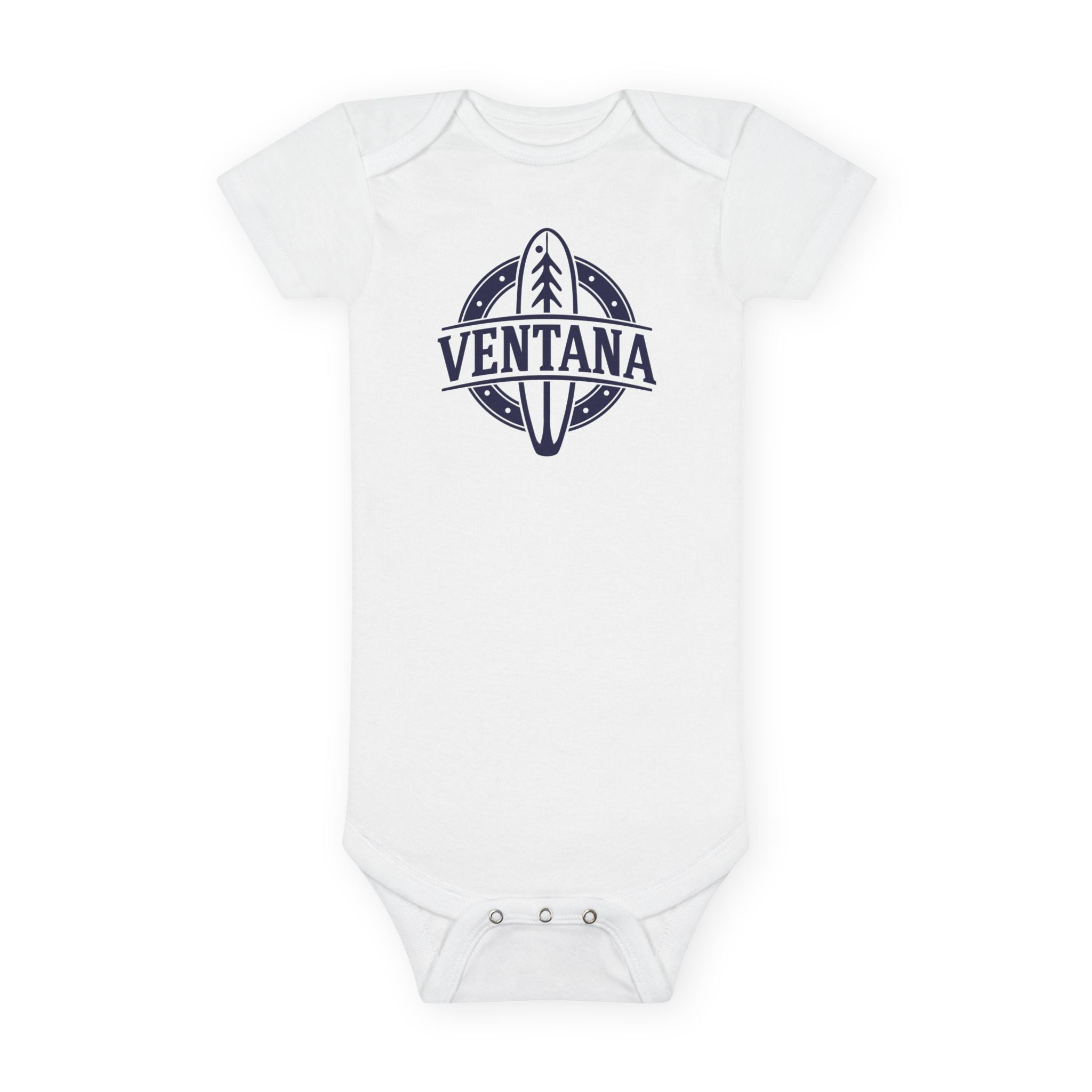 Ventana Psychedelic Treefish Logo baby cotton onesie image 3