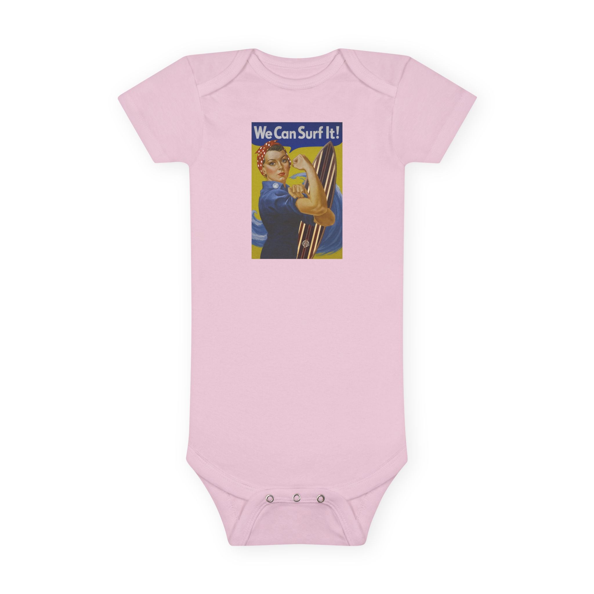 Rosie the Surfer baby cotton onesie image 2
