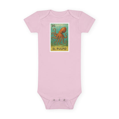 Octopus Lotería - Baby Short Sleeve 100% Cotton Onesie (El Pulpo)