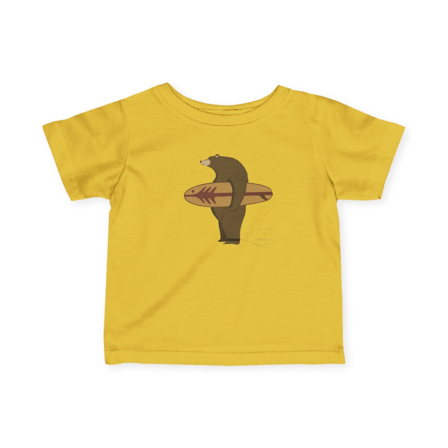 Surfing Grizzly Bear by Fabian Lavater infant cotton t-shirt image 7
