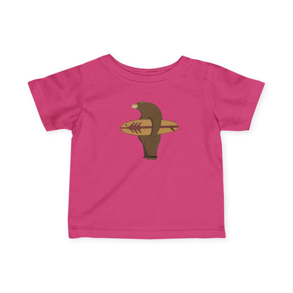 Surfing Grizzly Bear by Fabian Lavater infant cotton t-shirt image 15