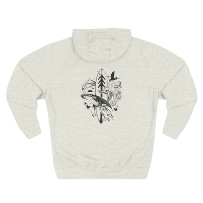 Whale Lotería fleece hoodie image 2
