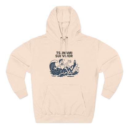 Tsunami Survivor Unisex - Pull-Over Cotton Blend Fleece Hoodie