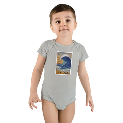 Wave Lotería baby cotton onesie image 9