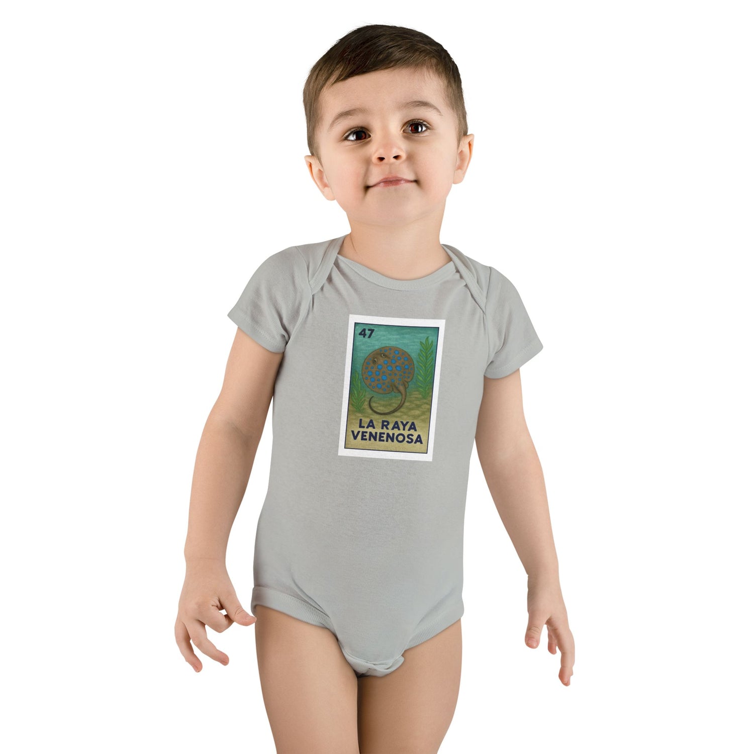 Stingray Lotería baby cotton onesie image 9